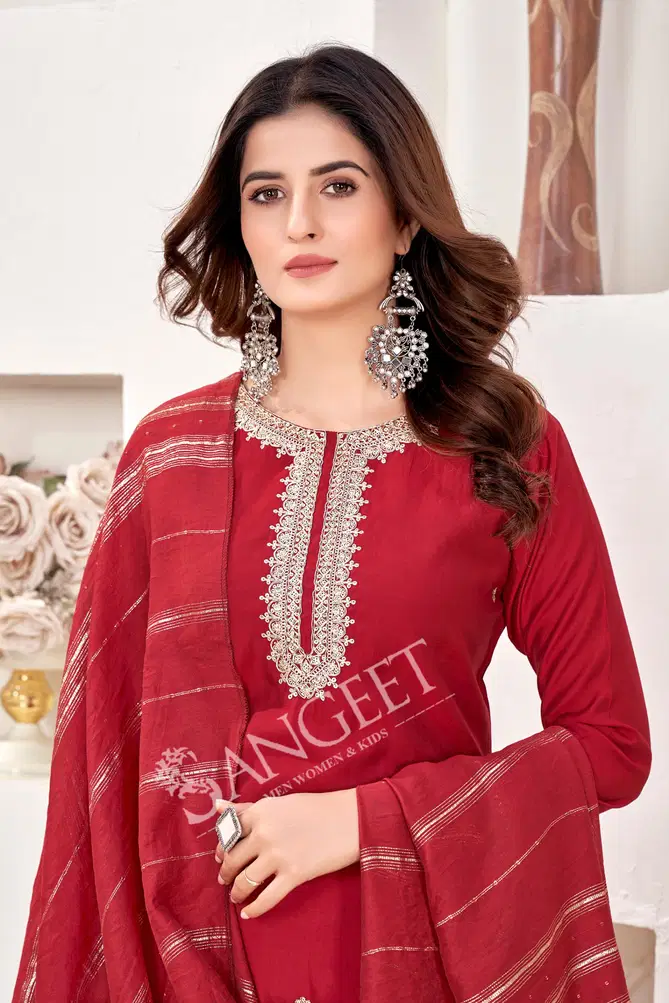 Shakti By Sangeet Roman Silk Designer Kurti With Bottom Dupatta Wholesale Price In Surat